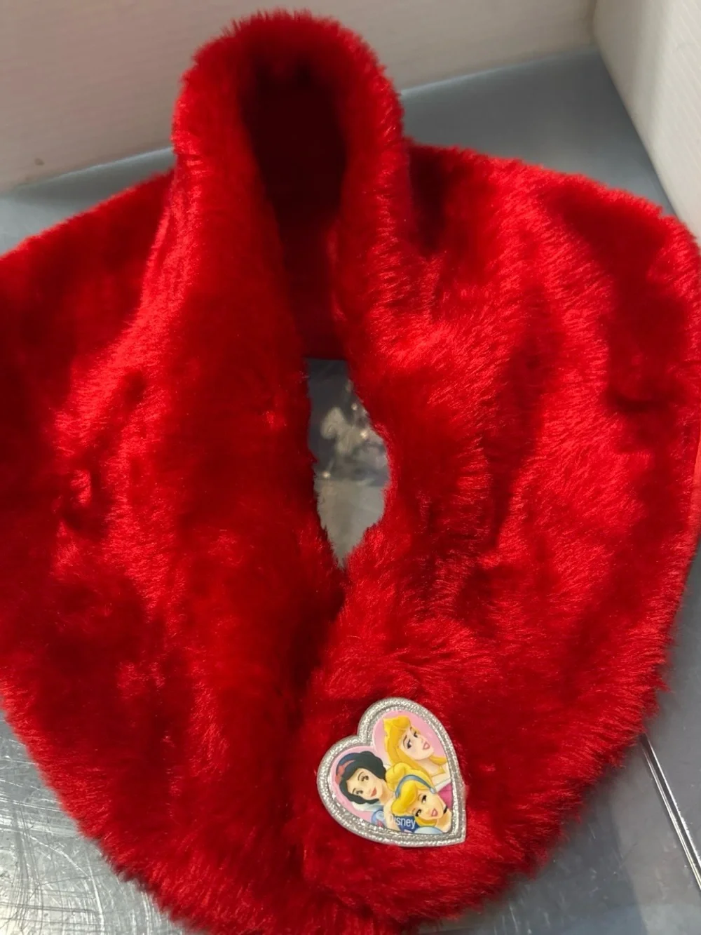 Disney Red Plush Princess Neck Warmer with Heart Patch